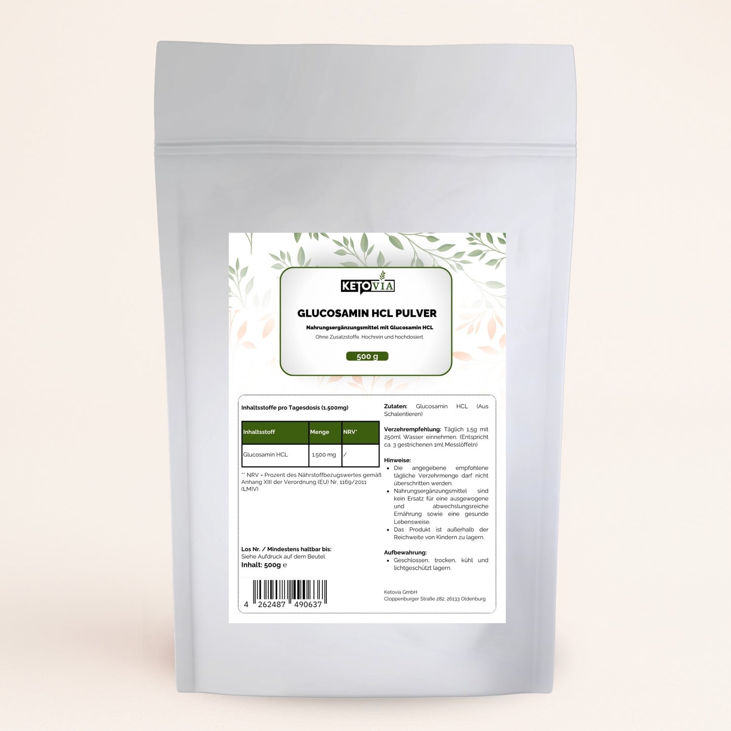 Glucosamin Pulver - 500g Doypack
