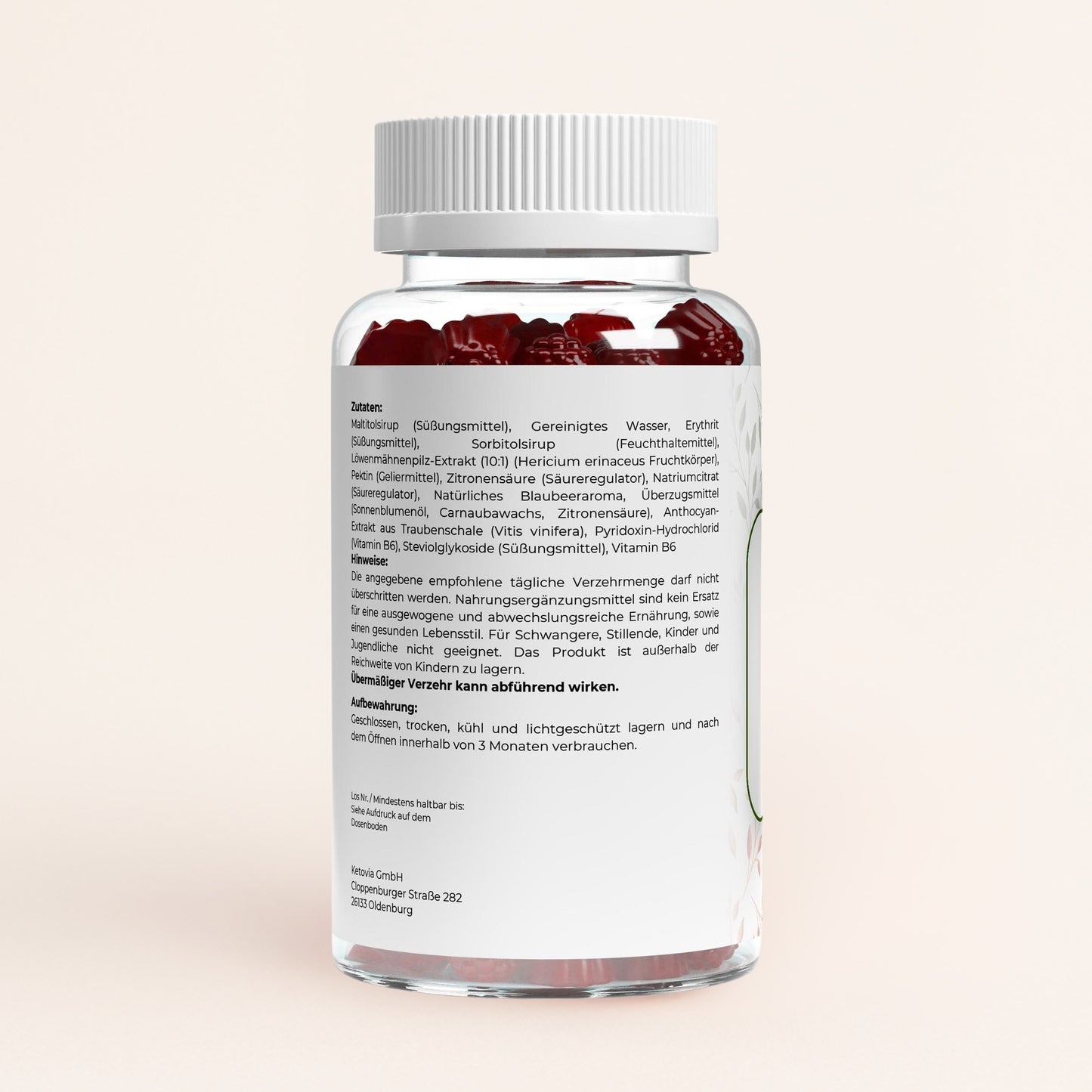 Löwenmähne + Vitamin B6 Gummies - 60 Stk.