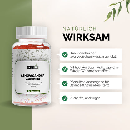 Premium Ashwagandha Gummies 300 + Vitamin B6,- 60 Stk